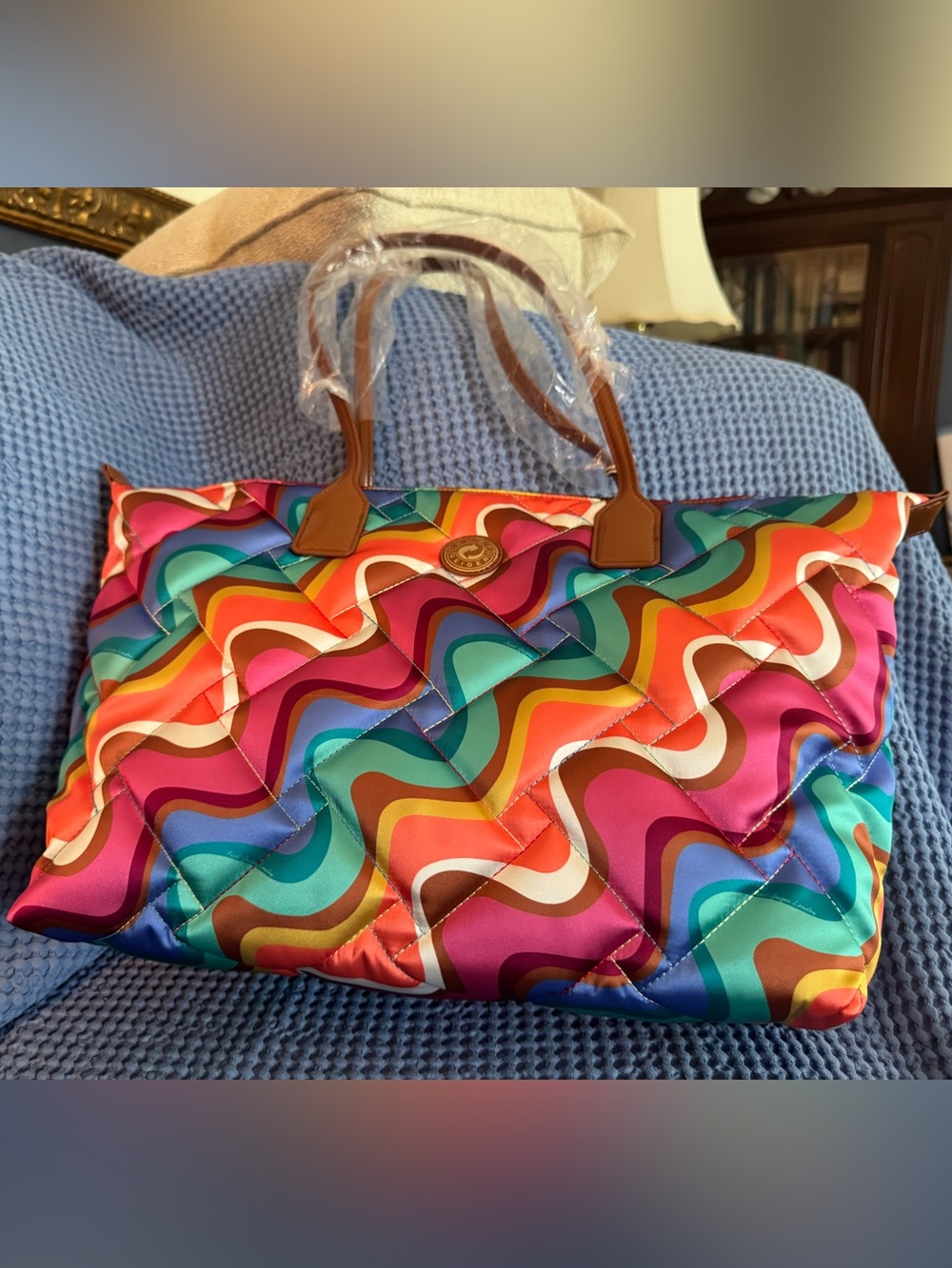 Kurt Geiger Colorful Wave Quilted Tote Bag - Multicolor